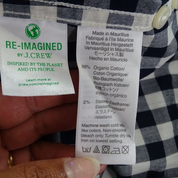 J Crew Slim Fit Blue Gingham Check Plaid Button Down Shirt Men Size M Long Slv - Picture 8 of 13